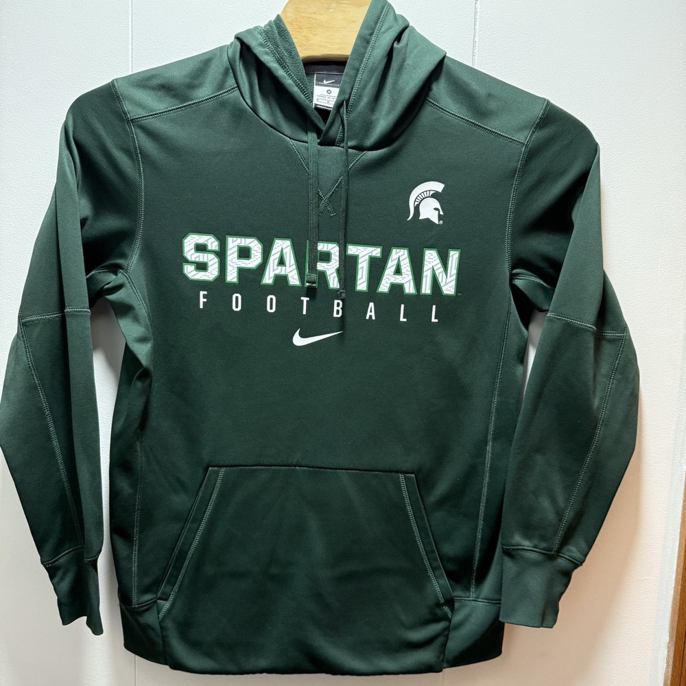 Michigan State Spartans Football Hoodie Nike Center Swoosh Sweatshirt Mens‎ M